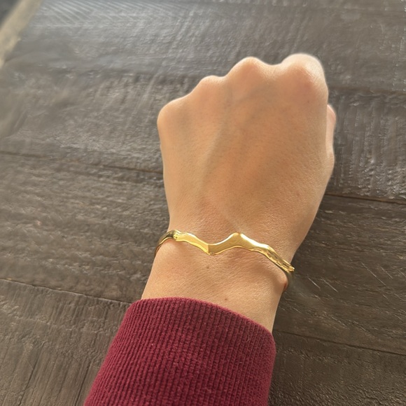 MONICA VINADER Amy Powney Wishbone Bangle 18k Gold Vermeil, Small, $298 - Picture 7 of 9